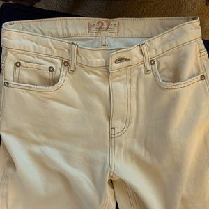 We the free free people size 27 cream wide leg straight cut jeans hight cut